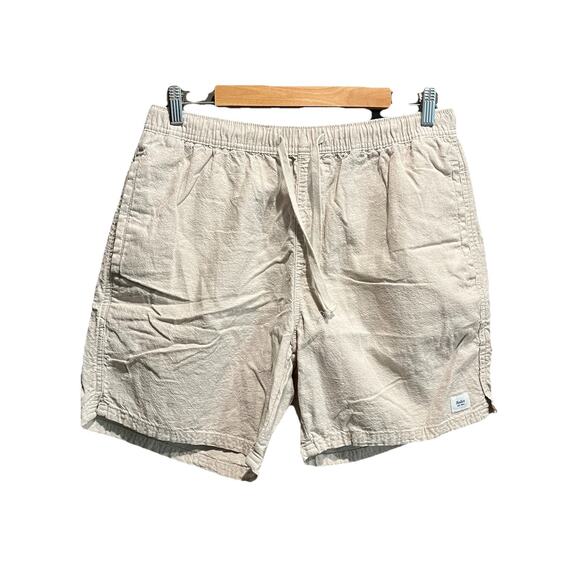 Katin Beige Drawstring Stretch Waist Linen Blend Men's Shorts Size Large - Picture 1 of 5